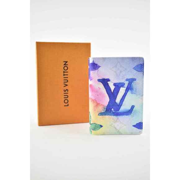 Louis Vuitton Watercolor Multicolor Monogram Logo Pocket Organizer Card Wallet - Picture 3 of 11